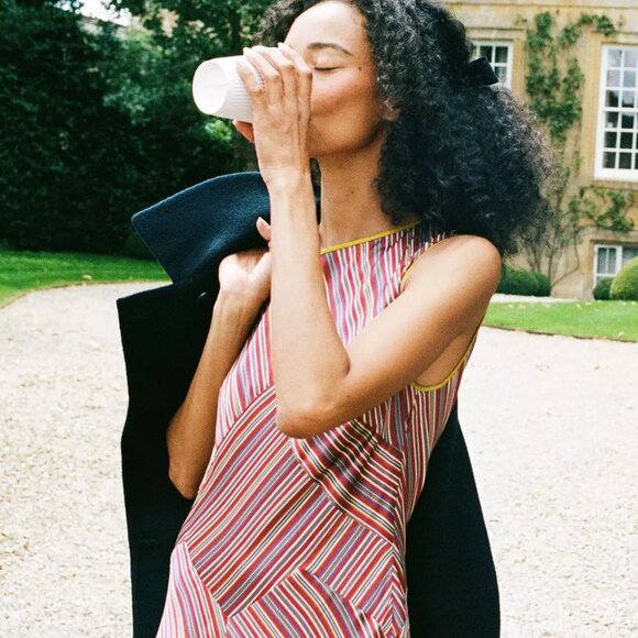 COPY - 【BRAND NEW】DOEN Adelana Silk Dress Le Marais Stripe - Picture 11 of 12